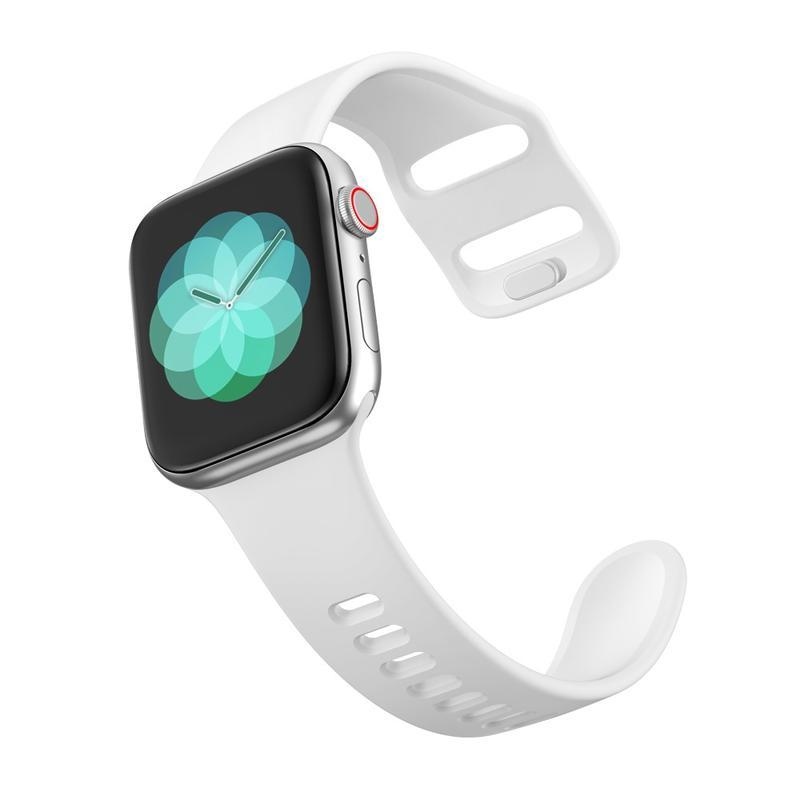 Smart silikonový řemínek pro Apple Watch 5/4 40mm, 3/2/1 38mm - bílý
