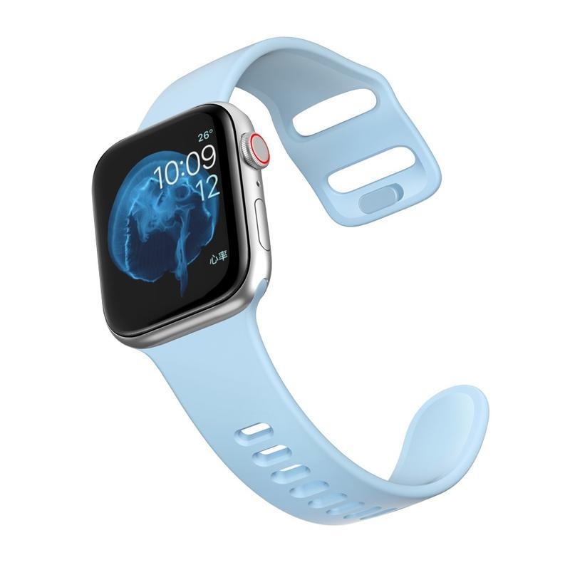Smart silikonový řemínek pro Apple Watch 5/4 40mm, 3/2/1 38mm - světlemodrý