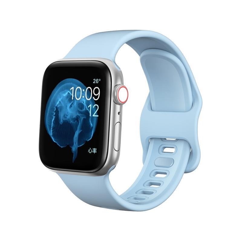 Smart silikonový řemínek pro Apple Watch 5/4 40mm, 3/2/1 38mm - světlemodrý