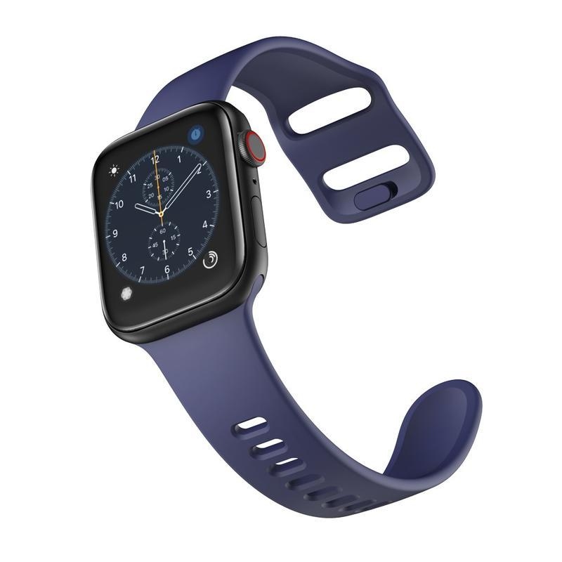 Smart silikonový řemínek pro Apple Watch 5/4 40mm, 3/2/1 38mm - tmavěmodrý