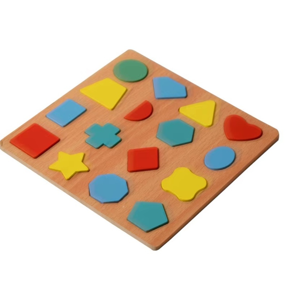 Dřevěné puzzle pro děti - geometrické tvary
