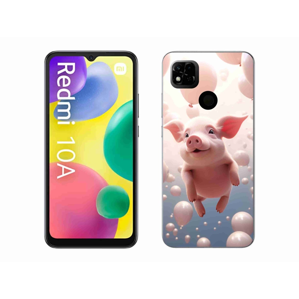 Gelový kryt mmCase na Xiaomi Redmi 10A - prasátko s balónky