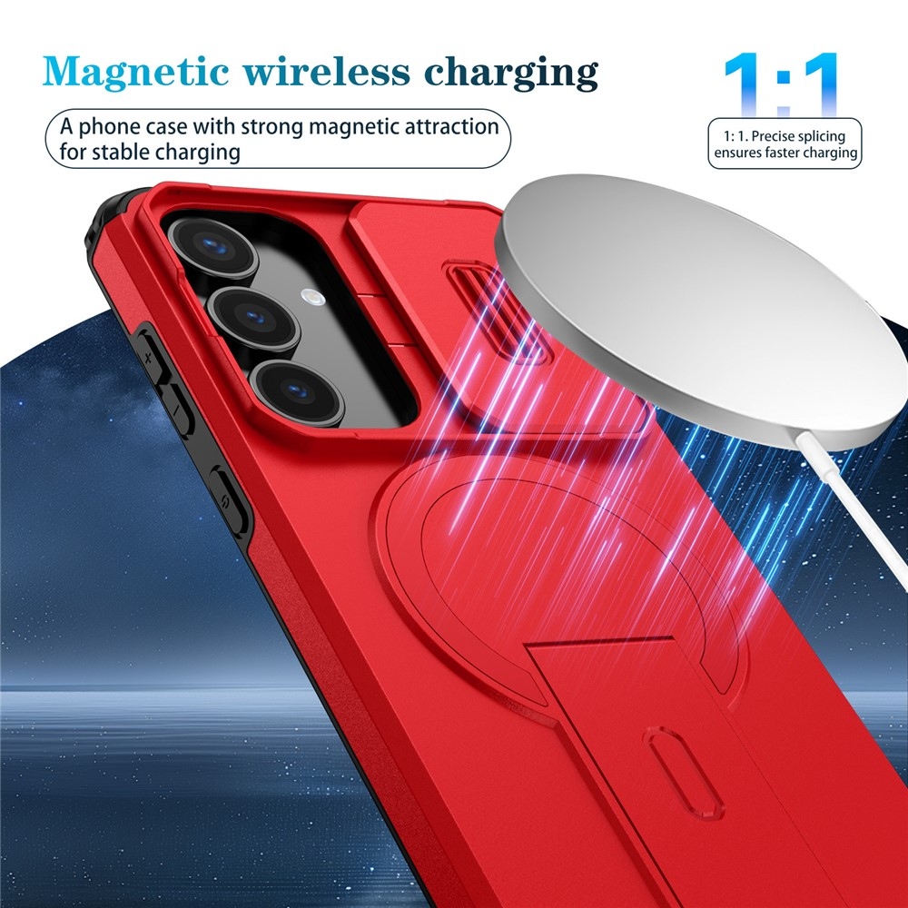 Smooth odolný kryt s MagSafe na Samsung Galaxy S26 FE/S25 FE - červený