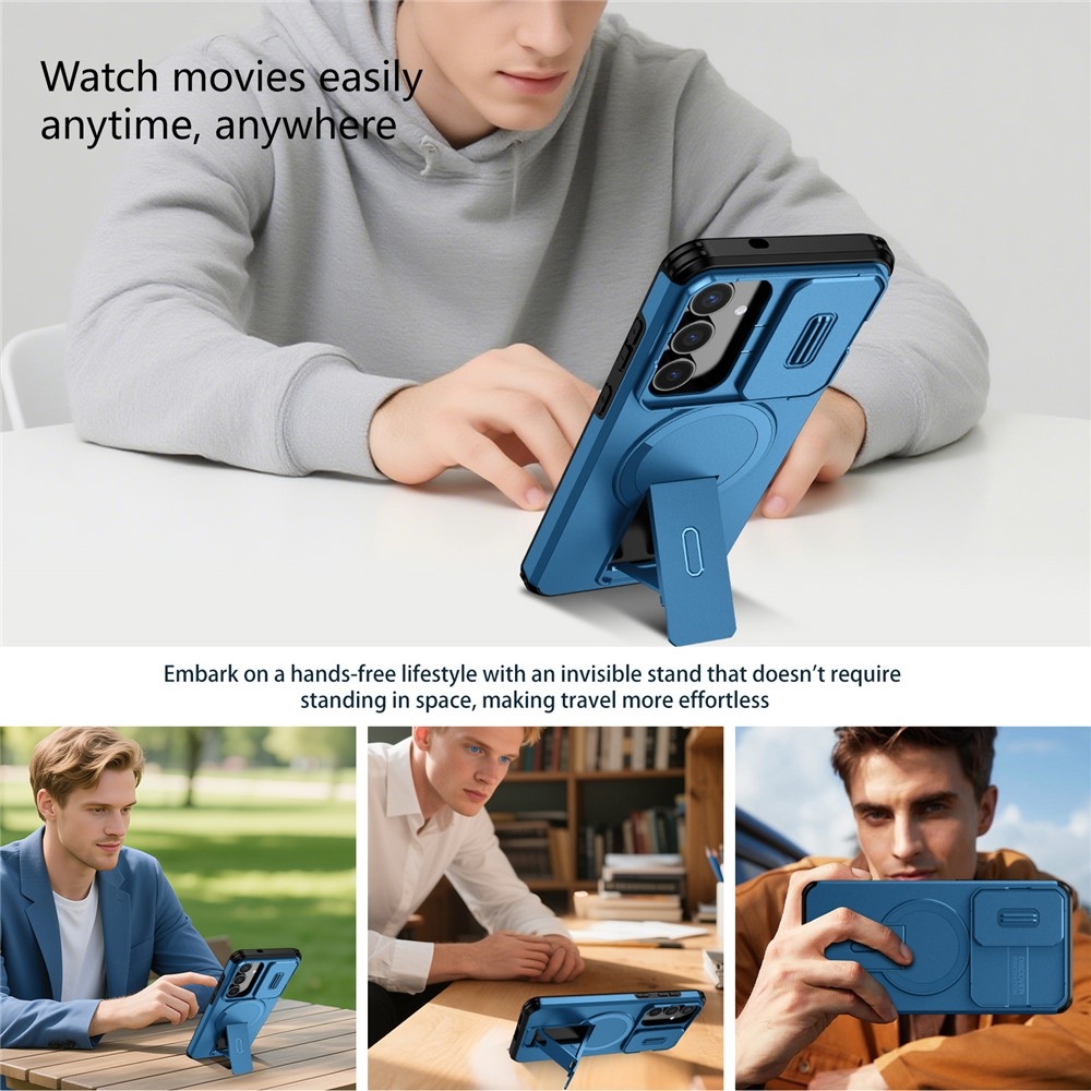 Smooth odolný kryt s MagSafe na Samsung Galaxy S26 FE/S25 FE - modrý