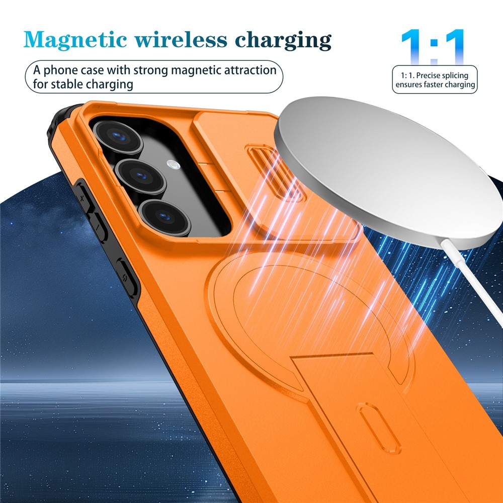 Smooth odolný kryt s MagSafe na Samsung Galaxy S26 FE/S25 FE - oranžový