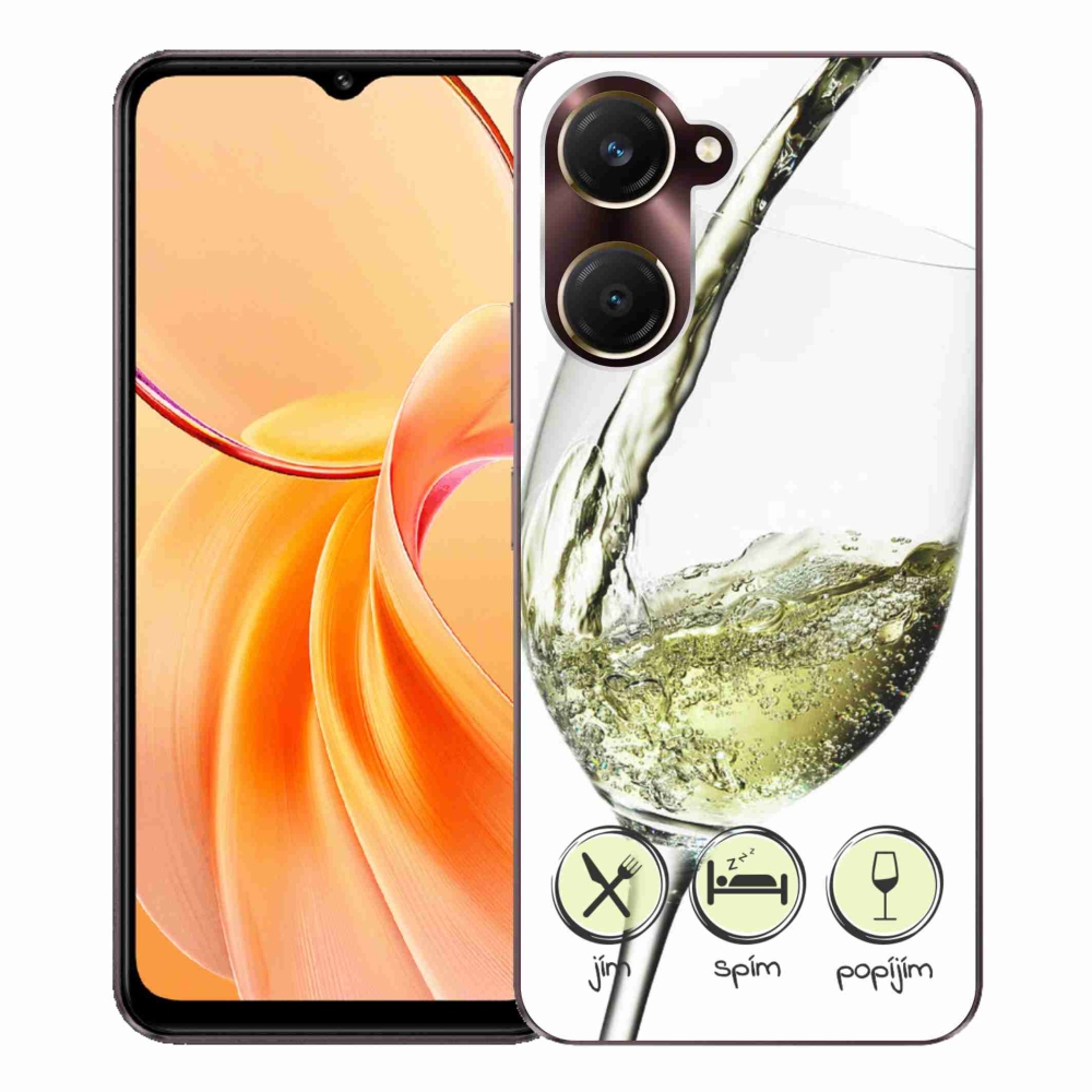 Gelový kryt mmCase na Vivo Y28s 5G - sklenička vína bílé