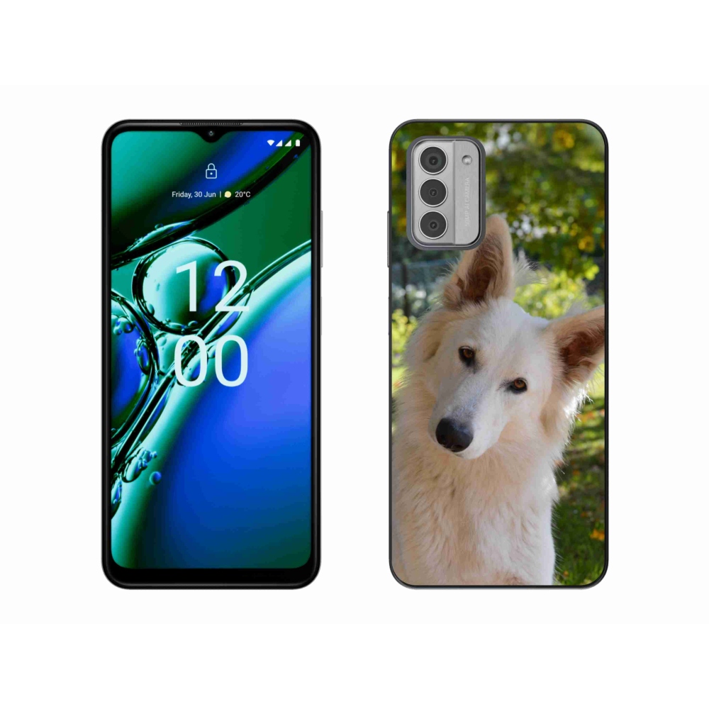 Gelový kryt mmCase na Nokia G42 - bílý švýcarský ovčák 1