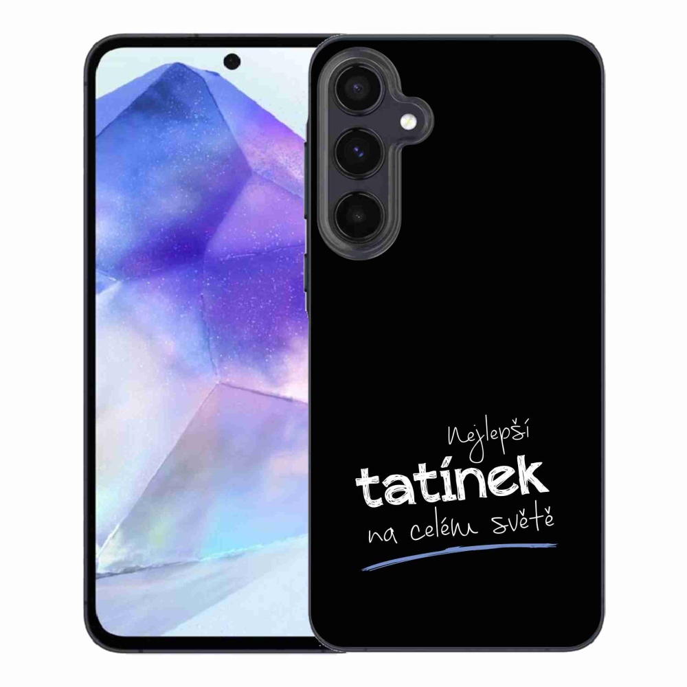 Gelový kryt mmCase na Samsung Galaxy A55 5G - nejlepší tatínek 4 černé pozadí