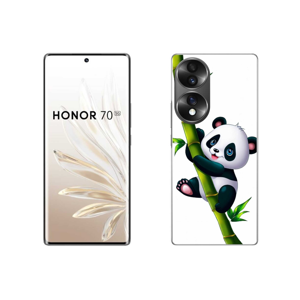 Gelový kryt mmCase na Honor 70 - panda na bambusu