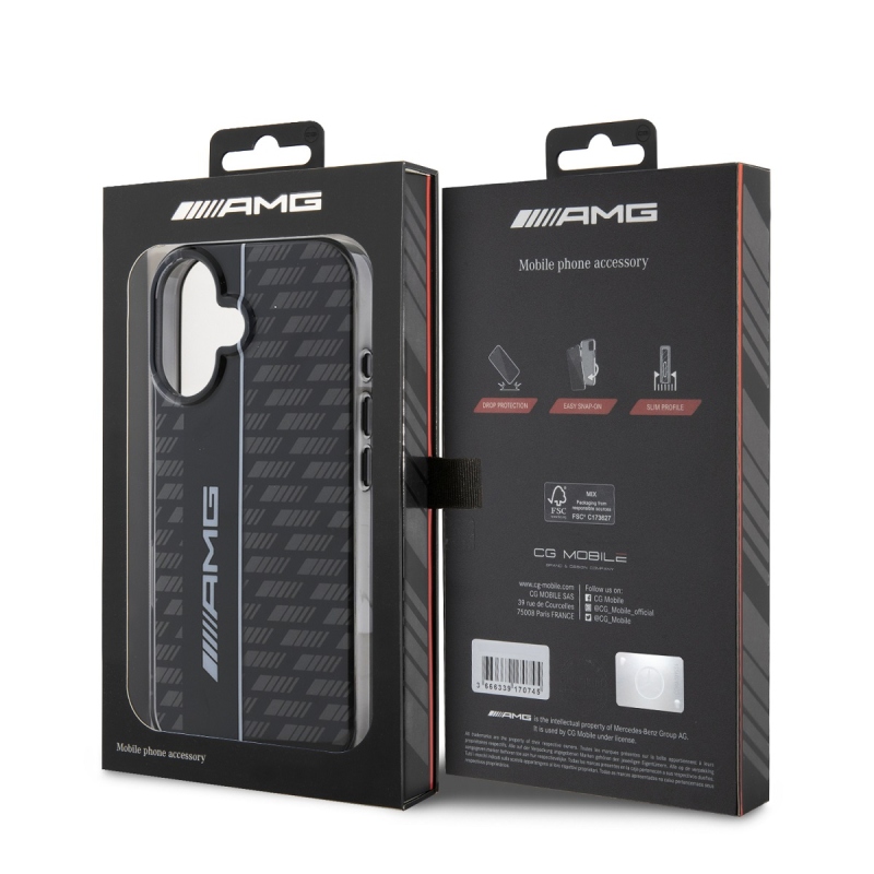 AMG Carbon Pattern Zadní Kryt pro iPhone 16 Black