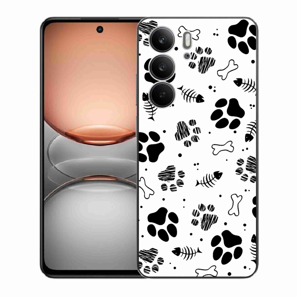 Gelový kryt mmCase na Realme C75 - psí tlapky 1