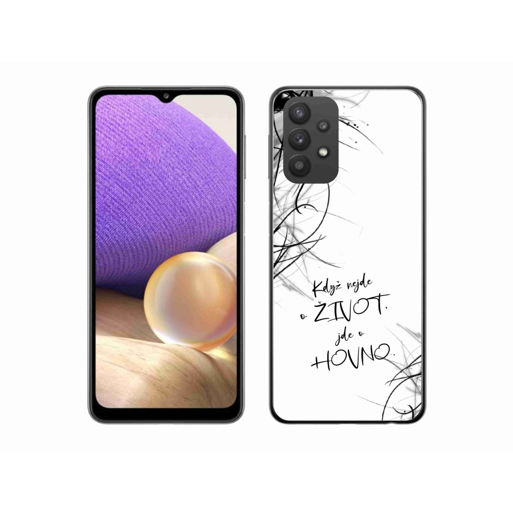 Gelový kryt mmCase na Samsung Galaxy A32 5G - vtipný text 16 bílé pozadí