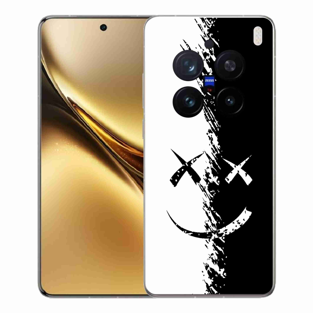 Gelový kryt mmCase na Vivo X200 Pro 5G - černobílý smajlík