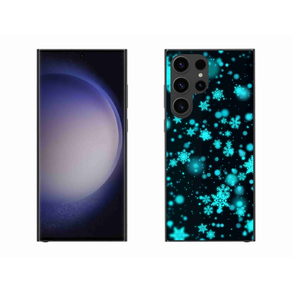 Gelový kryt mmCase na Samsung Galaxy S23 Ultra 5G - sněhové vločky 1