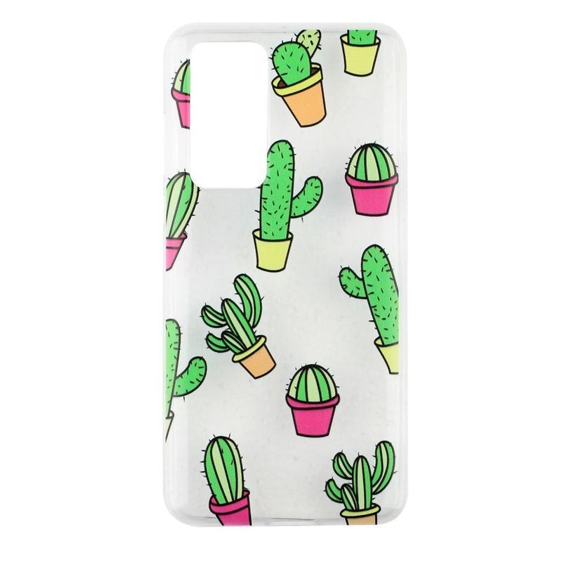 Soft gelový obal na mobil Huawei P40 - kaktusy