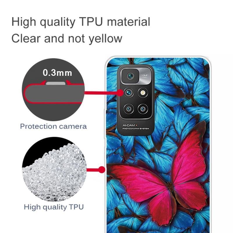 Soft gelový obal na mobilní telefon Xiaomi Redmi 10/Redmi 10 (2022) - růžový motýl