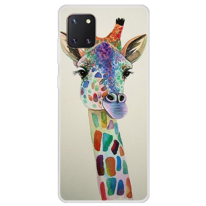 Soft gelový obal pro mobil Samsung Galaxy Note 10 Lite - barevná žirafa
