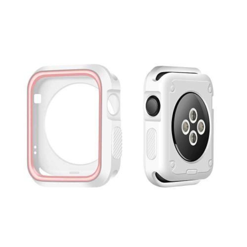 Softy gelový obal na Apple Watch 42mm - bílý a růžový