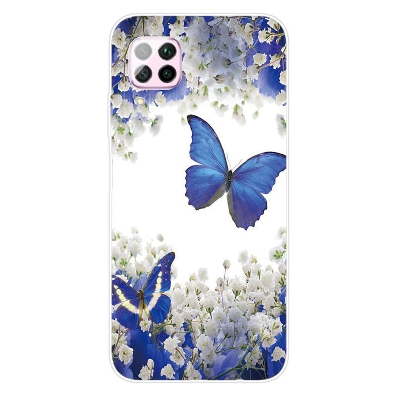 Softy gelový obal na mobil Huawei P40 Lite - modrý motýl