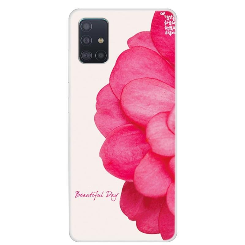 Softy gelový obal na mobil Samsung Galaxy A51 - červený květ