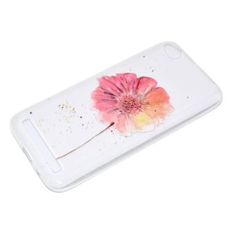 Softy gelový obal s motivem na Xiaomi Redmi 5A - červený květ