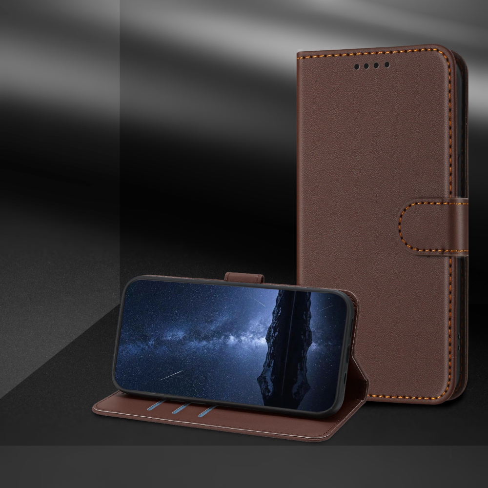 Solid knížkové pouzdro na Xiaomi 17 Ultra - hnědé