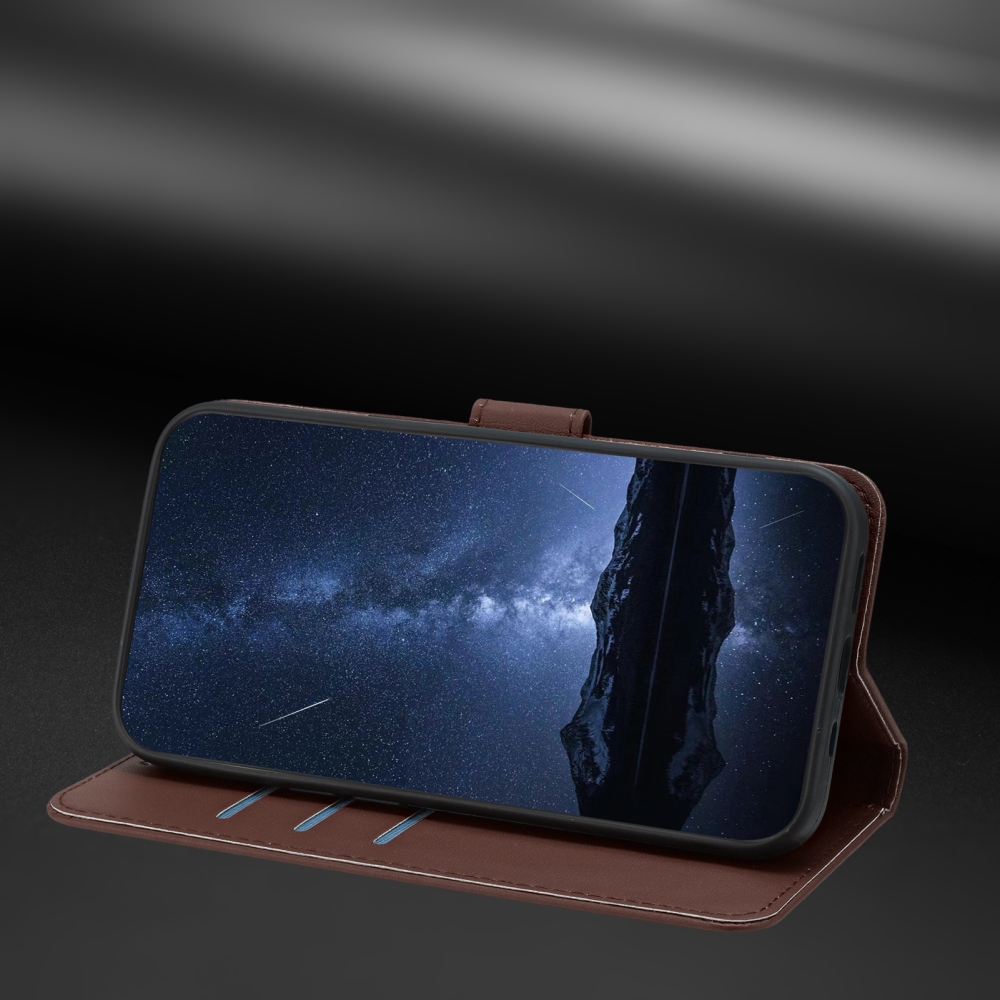 Solid knížkové pouzdro na Xiaomi 17 Ultra - hnědé