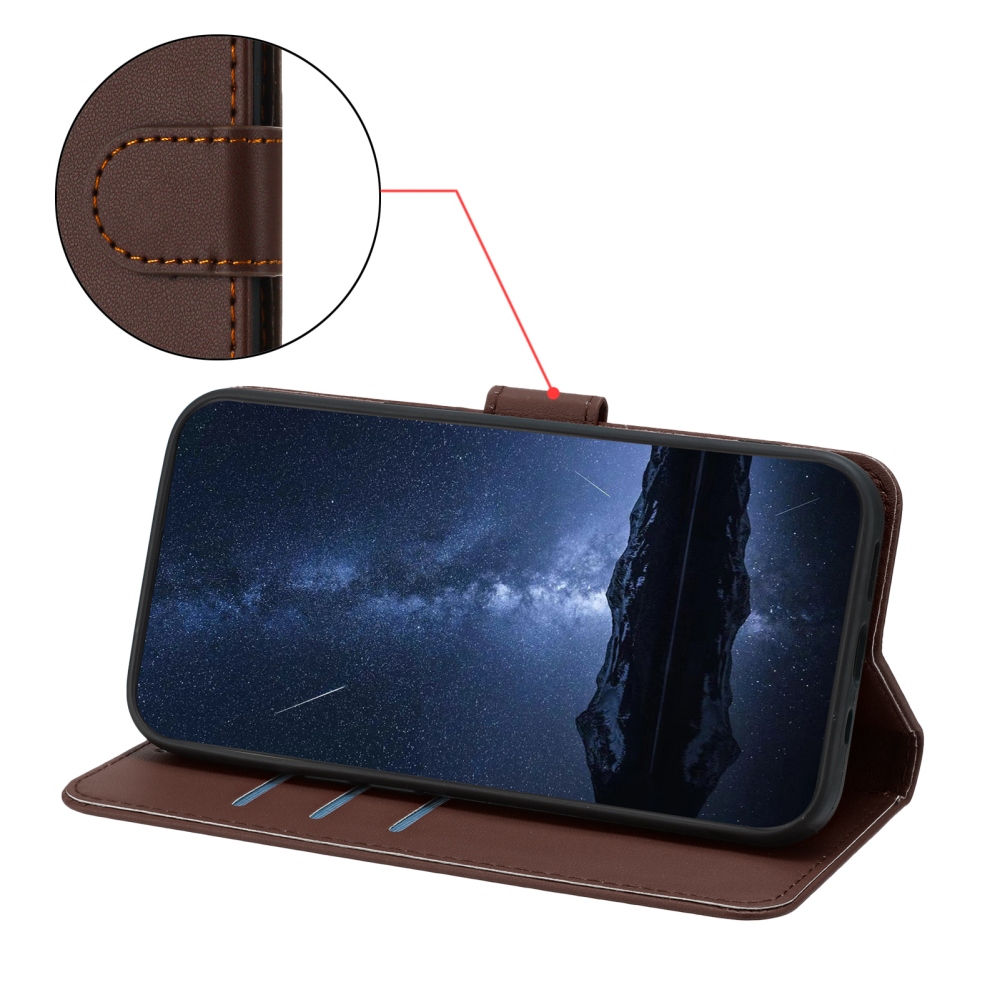 Solid knížkové pouzdro na Xiaomi 17 Ultra - hnědé