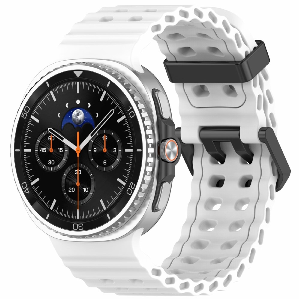 Solid silikonový řemínek na Samsung Galaxy Watch8 Classic 46mm/Watch8 44mm/40mm - bílý