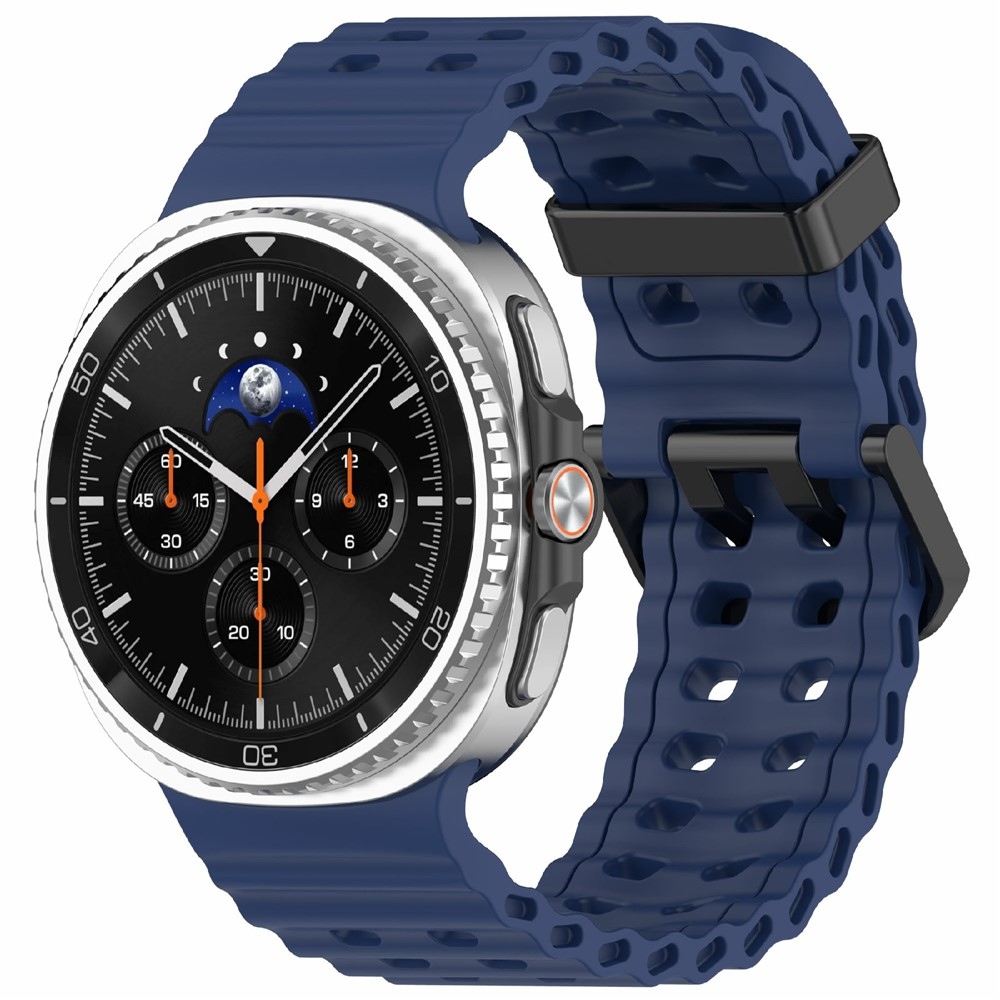 Solid silikonový řemínek na Samsung Galaxy Watch8 Classic 46mm/Watch8 44mm/40mm - modrý