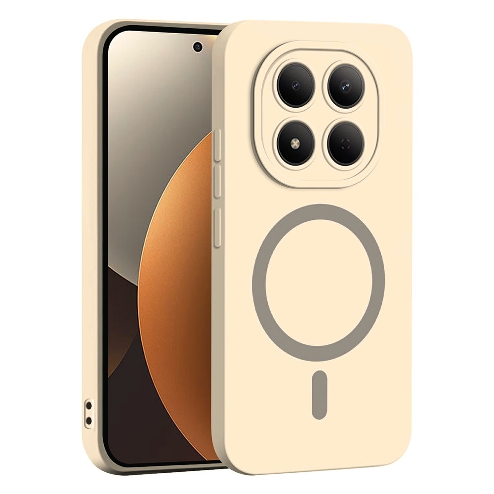 Solide gelový obal s MagSafe na Xiaomi Redmi Note 15 Pro 4G - béžový
