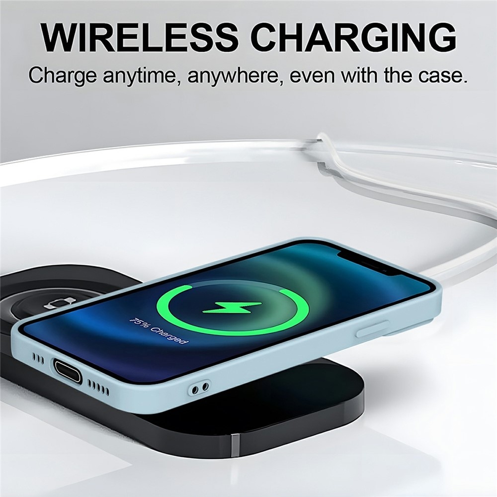 Solide gelový obal s MagSafe na Xiaomi Redmi Note 15 Pro 4G - světlemodrý