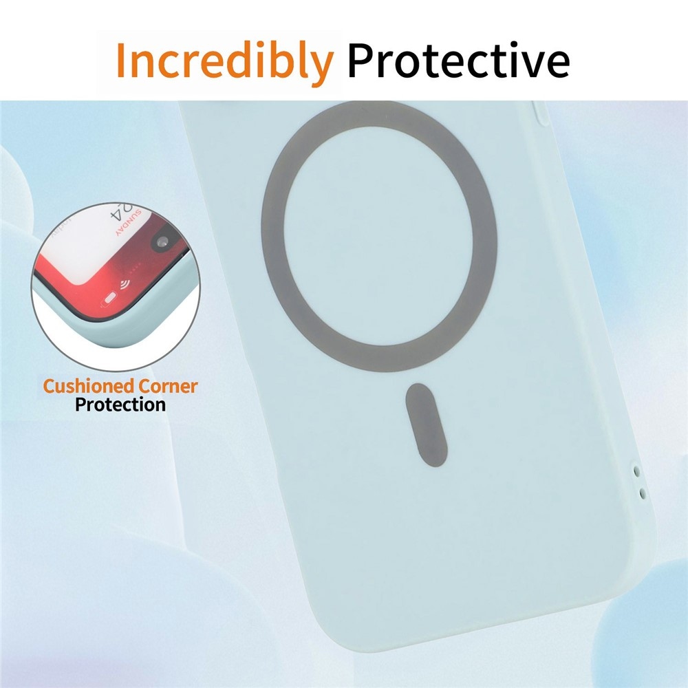 Solide gelový obal s MagSafe na Xiaomi Redmi Note 15 Pro 4G - světlemodrý