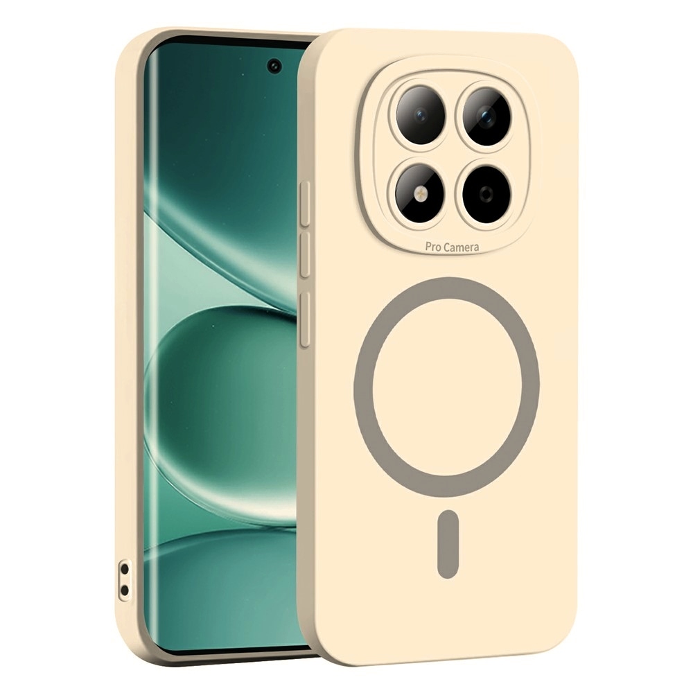 Solide gelový obal s MagSafe na Xiaomi Redmi Note 15 Pro 5G - béžový