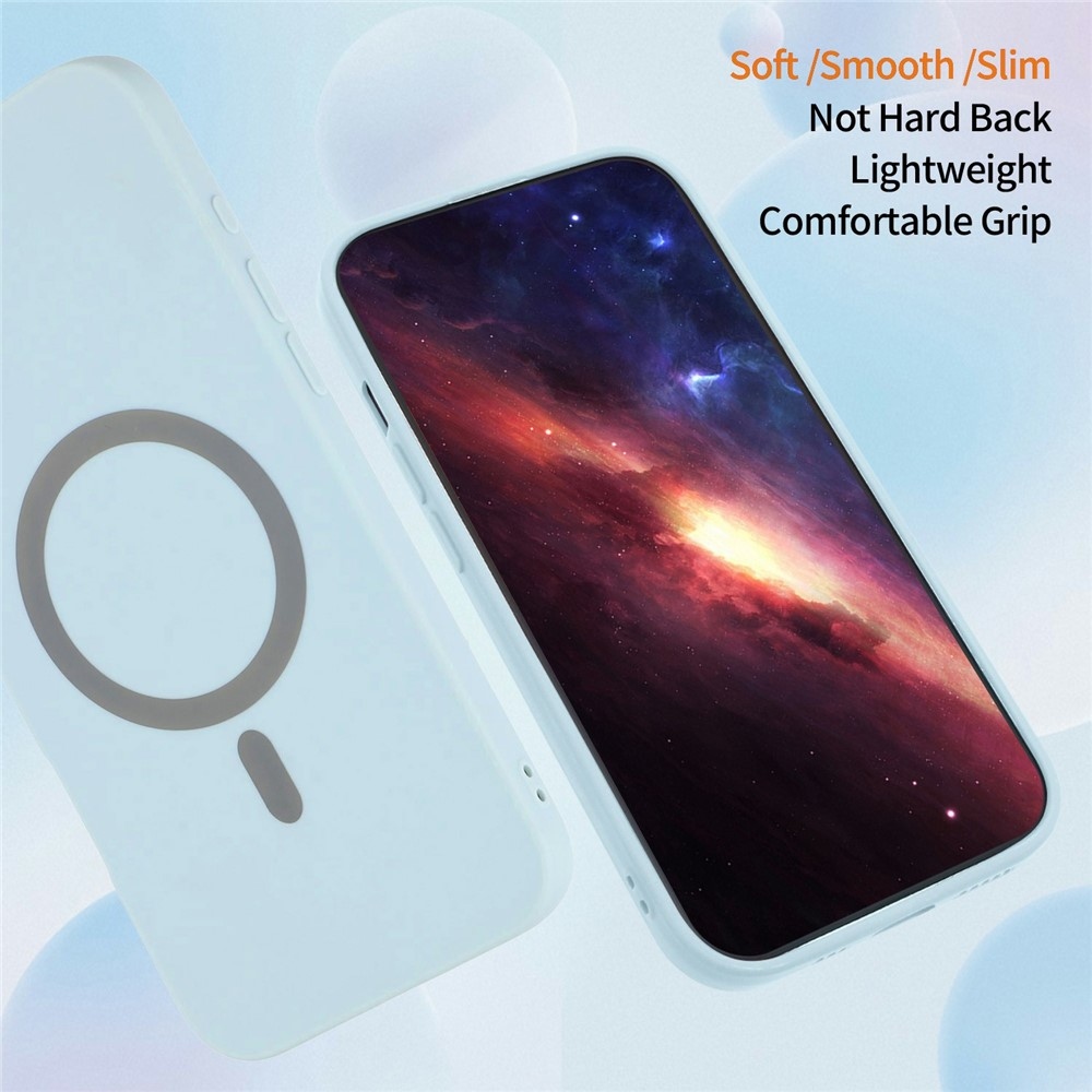 Solide gelový obal s MagSafe na Xiaomi Redmi Note 15 Pro 5G - světlemodrý