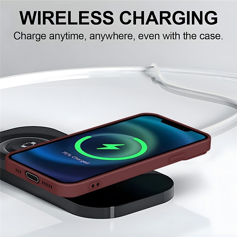 Solide gelový obal s MagSafe na Xiaomi Redmi Note 15 Pro 5G - vínový