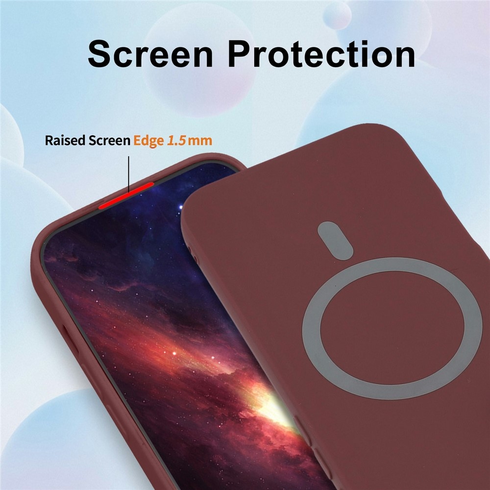 Solide gelový obal s MagSafe na Xiaomi Redmi Note 15 Pro 5G - vínový