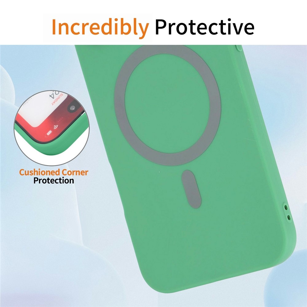 Solide gelový obal s MagSafe na Xiaomi Redmi Note 15 Pro 5G - zelený