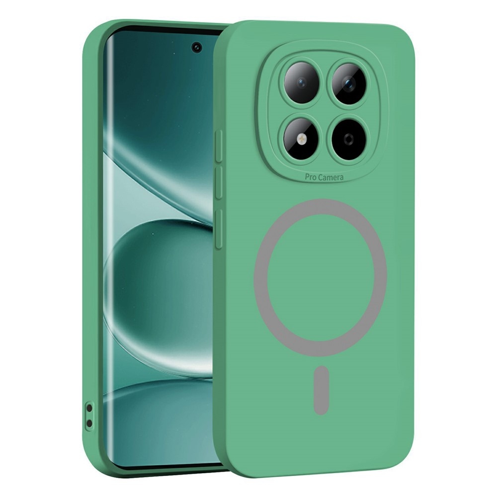 Solide gelový obal s MagSafe na Xiaomi Redmi Note 15 Pro 5G - zelený