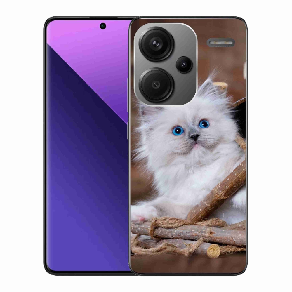 Gelový kryt mmCase na Xiaomi Redmi Note 13 Pro+ 5G - bílé kotě
