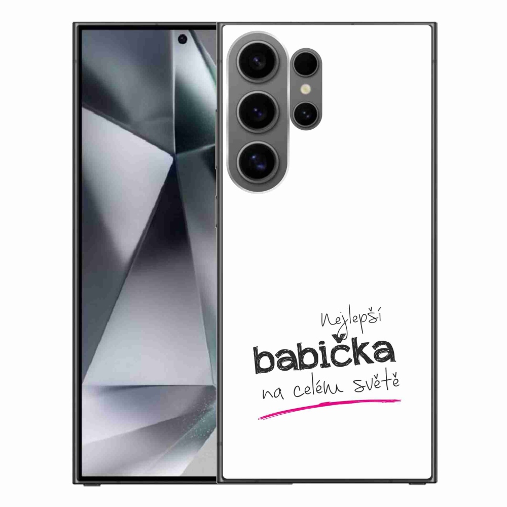 Gelový kryt mmCase na Samsung Galaxy S24 Ultra - nejlepší babička 4 bílé pozadí