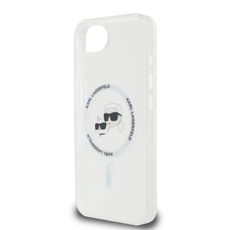 Karl Lagerfeld IML K&CH Heads Metal Frame MagSafe Zadní Kryt pro iPhone 16e Transparent