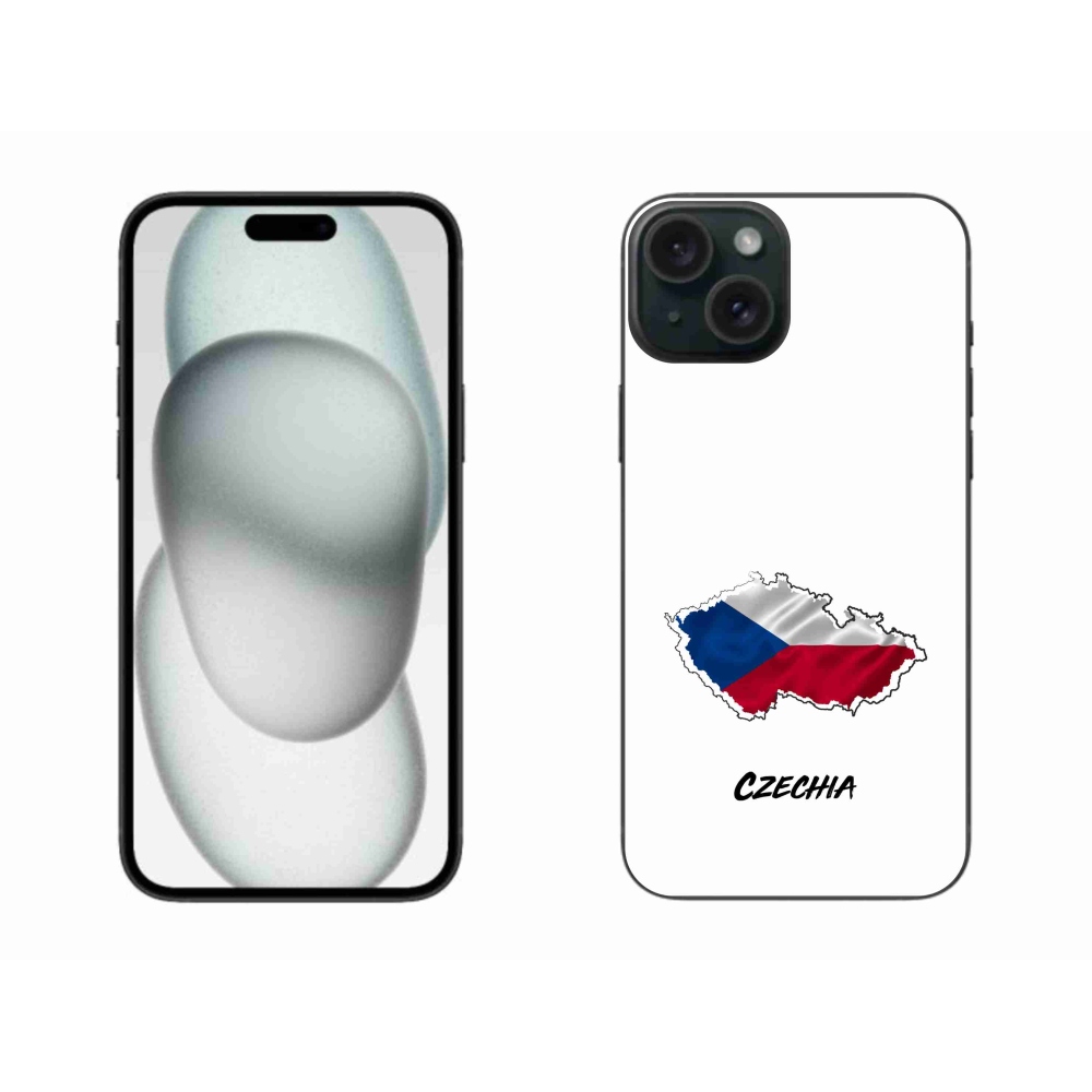 Gelový kryt mmCase na iPhone 15 Plus - Czechia bílé pozadí