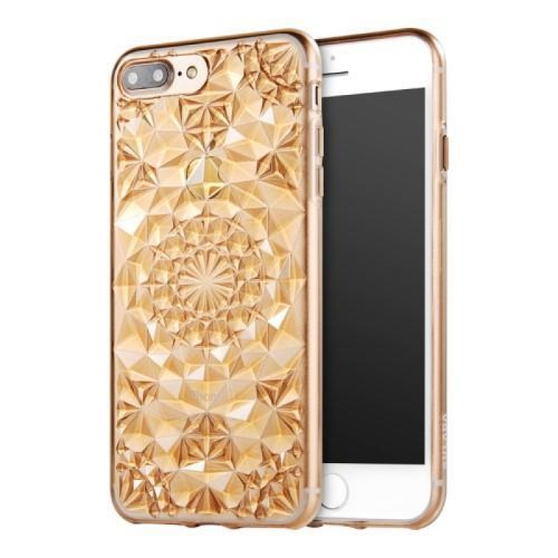 Sparkle 3D gelový obal na iPhone 8 Plus a iPhone 7 Plus - zlatý