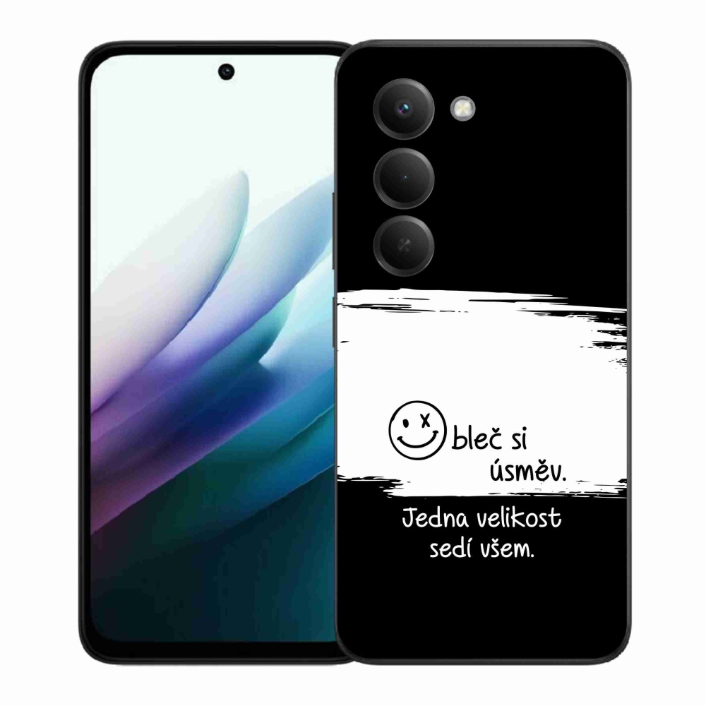 Gelový kryt mmCase na Xiaomi Redmi 15 4G/5G (171mm) - vtipný text 8 bíločerné pozadí