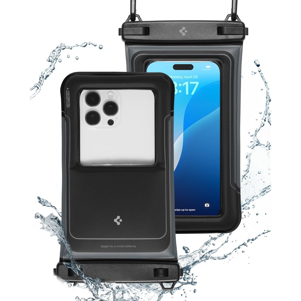 Spigen AquaShield A611P vodotěsné plovoucí univerzální pouzdro (2ks) - matné černé