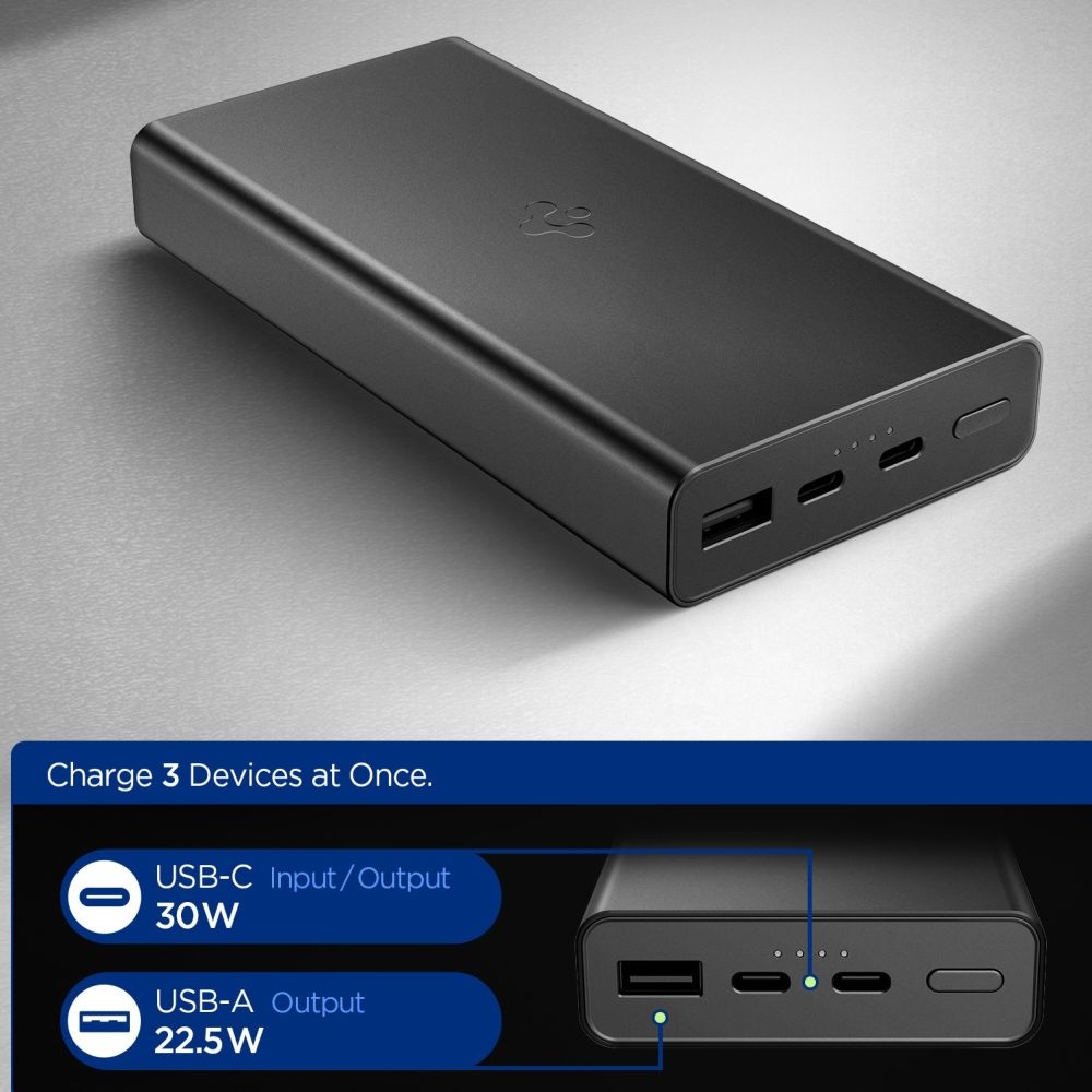 Spigen EA3020 powerbanka 20000 mAh 30W - černá