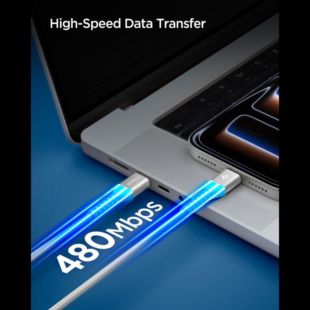 Spigen EB10010CCA datový kabel USB-C/USB-C 100W 1m - bílý