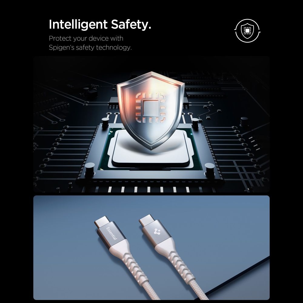 Spigen EB10010CCA datový kabel USB-C/USB-C 100W 1m - bílý