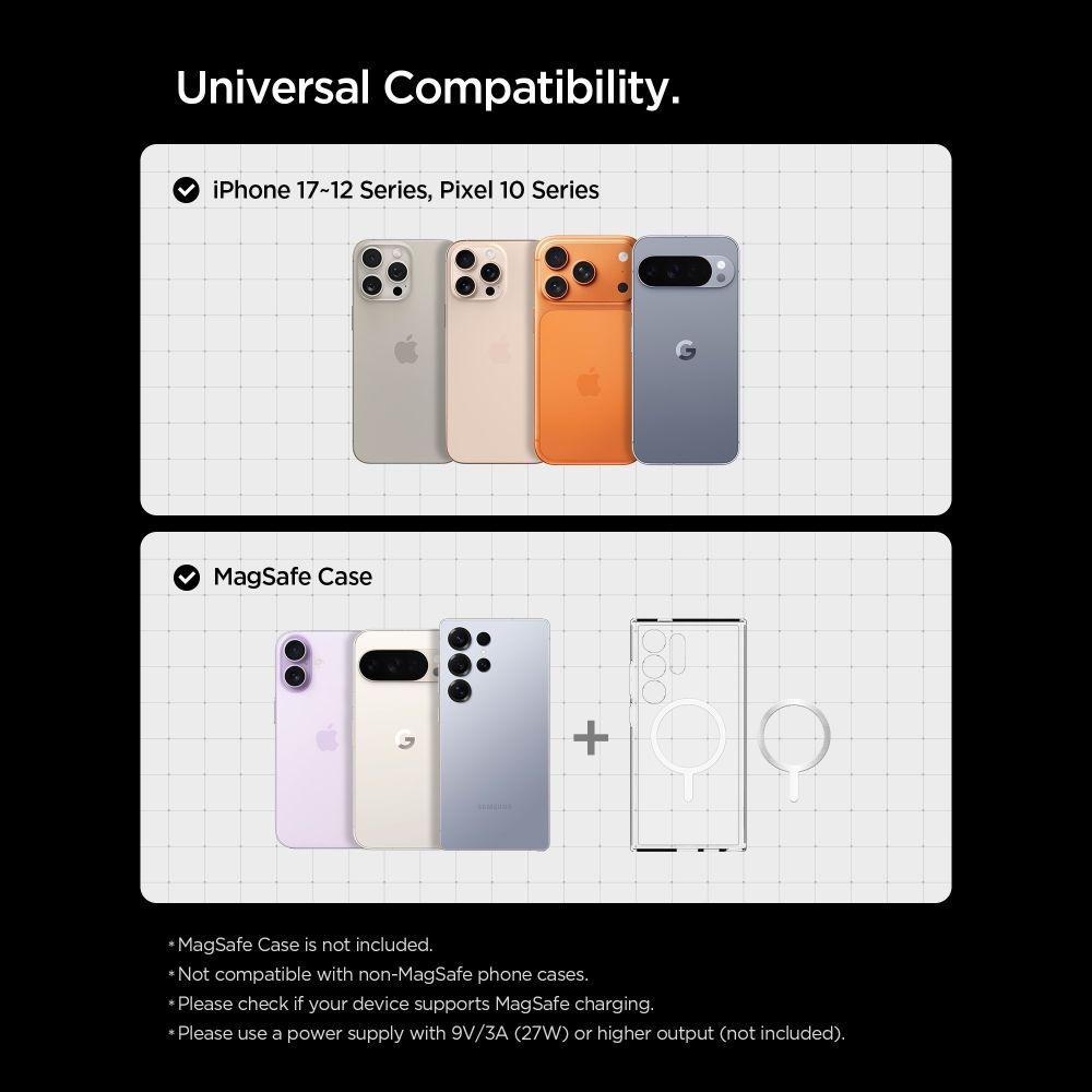 Spigen EV15MAQ magnetický držák do ventilace s MagSafe 15W Qi2 - černý